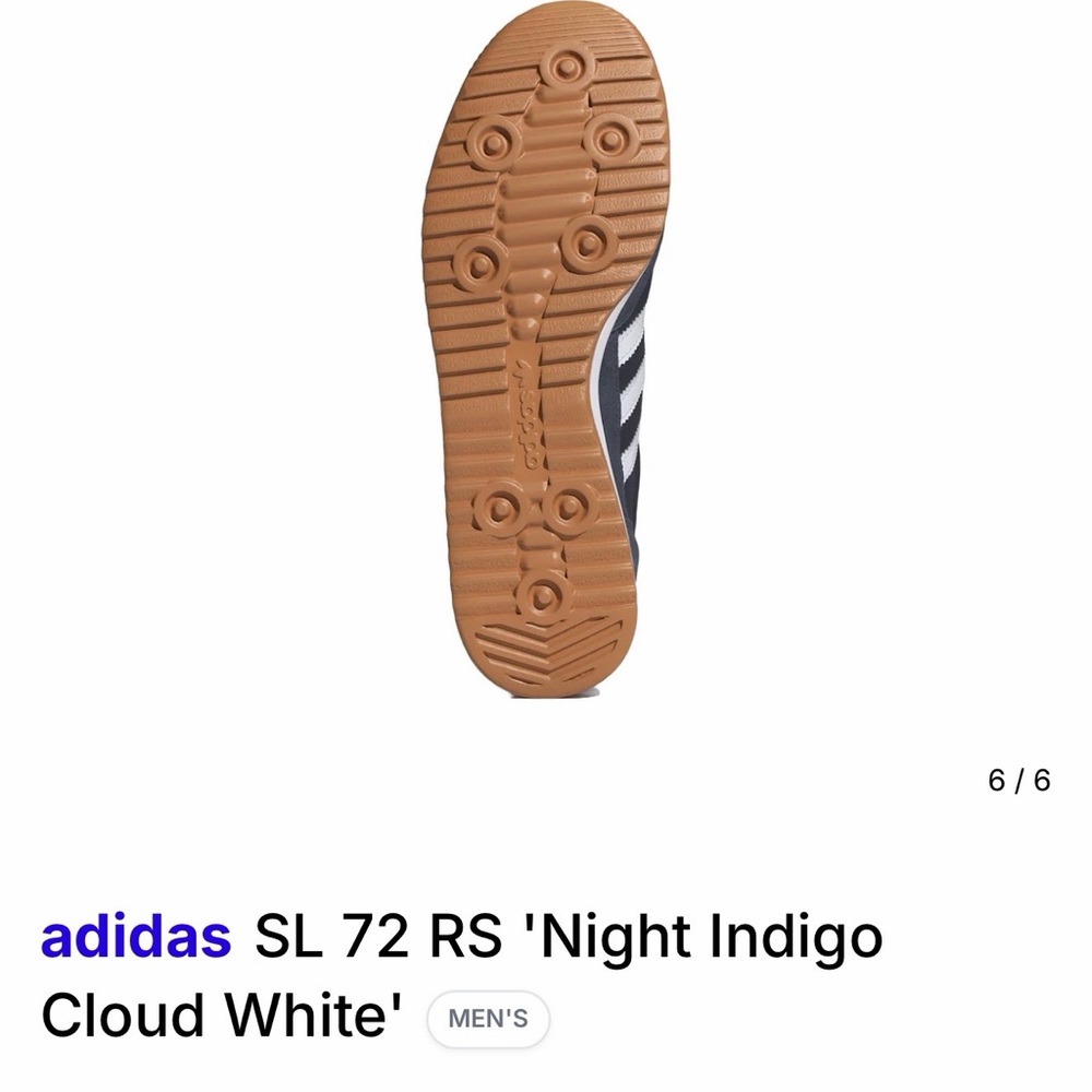 adidas SL 72 RS Men's Shoes - Night Indigo and Cloud White - Picture 6 of 7